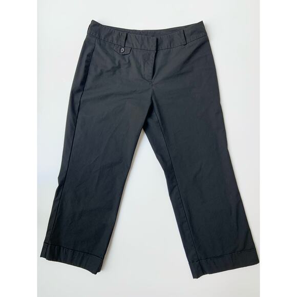 New York & Company Black Cotton Blend wide leg Capris Pants Women's Size 2 - Picture 1 of 10